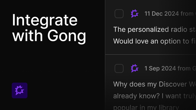 Set up your Gong integration to bring your GTM and product teams together