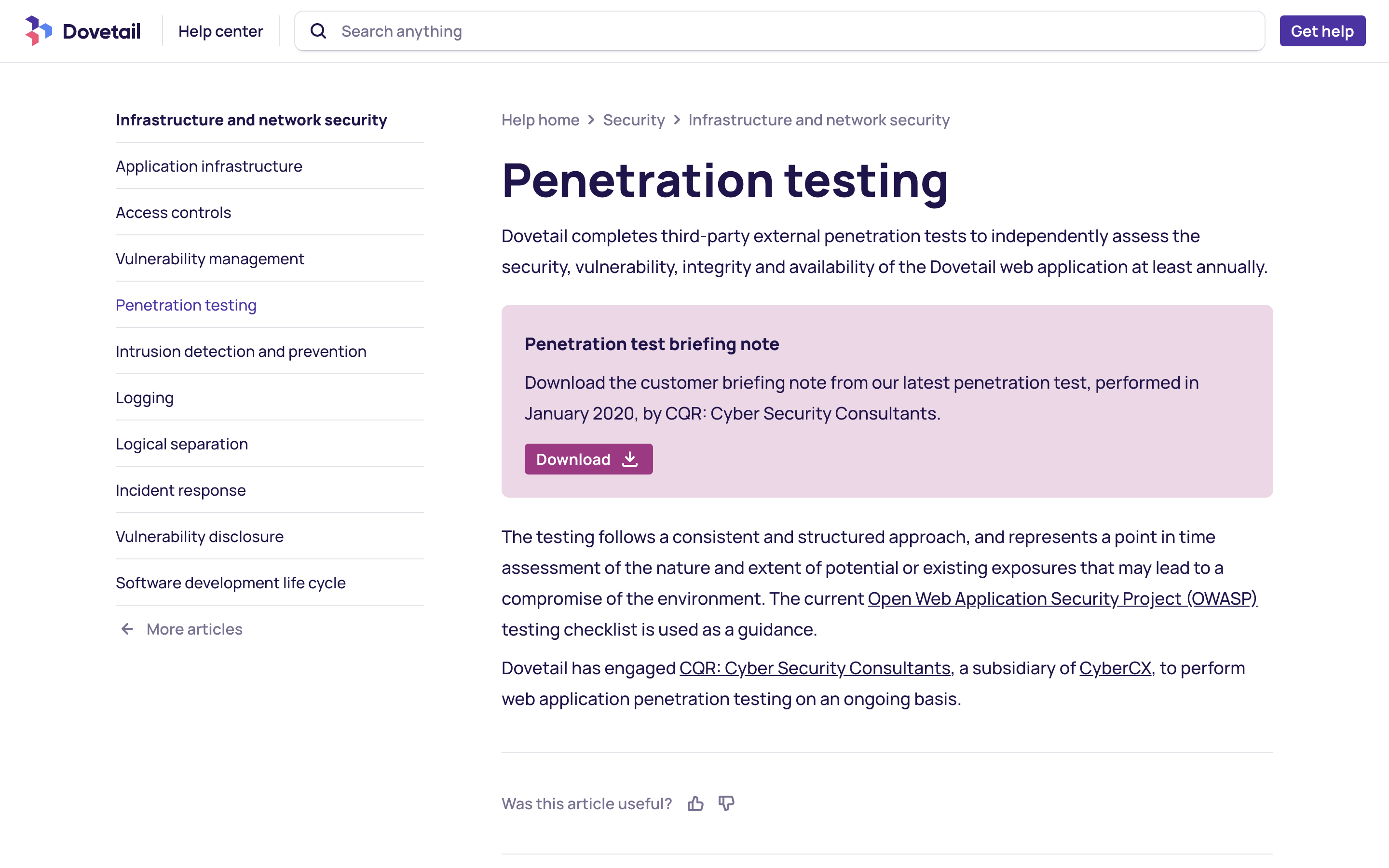 New callout panels makes it super easy to access key policies and documents.