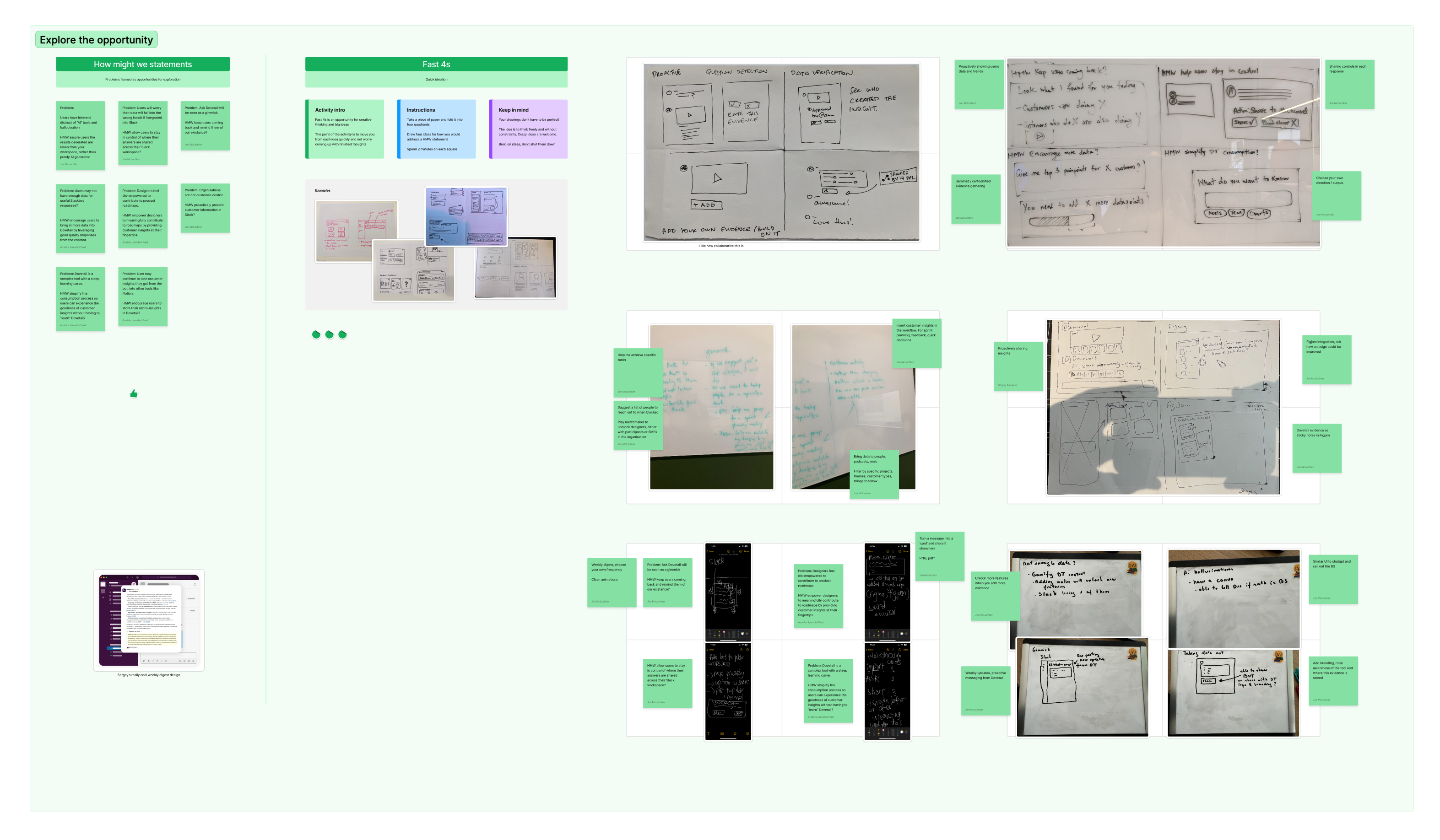 Our team’s ideation process—a combination of sketching and brainstorming.