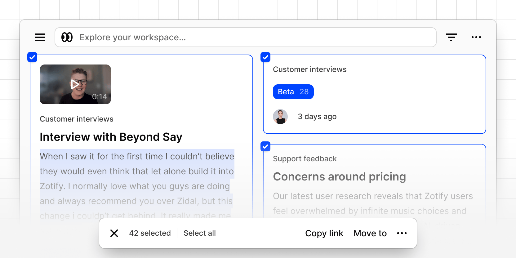 Bulk select and act on Explore results