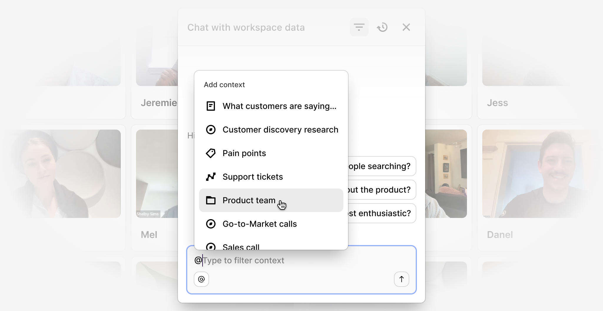 Chat context and search summary improvements
