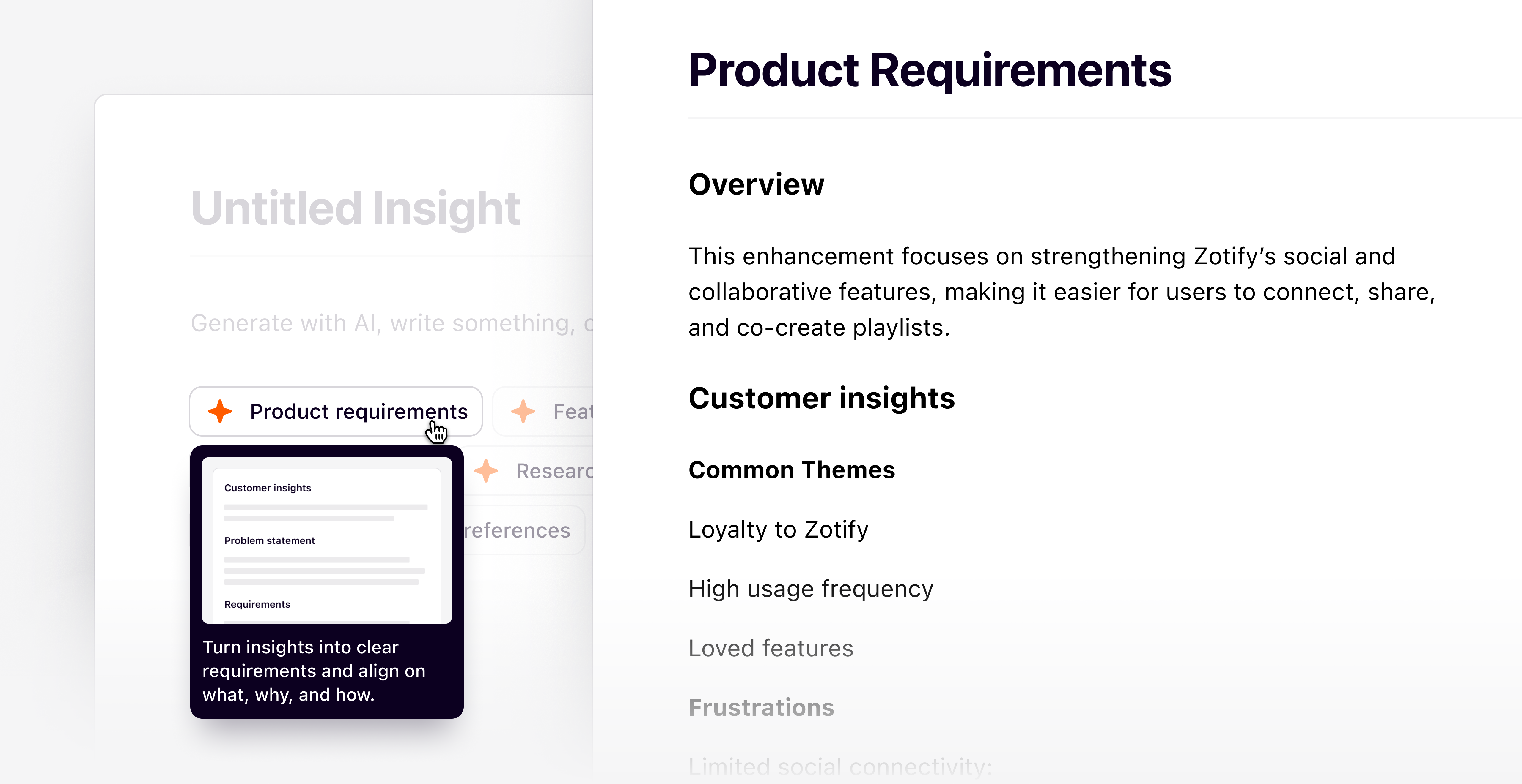 Instantly generate insights tailored to your needs