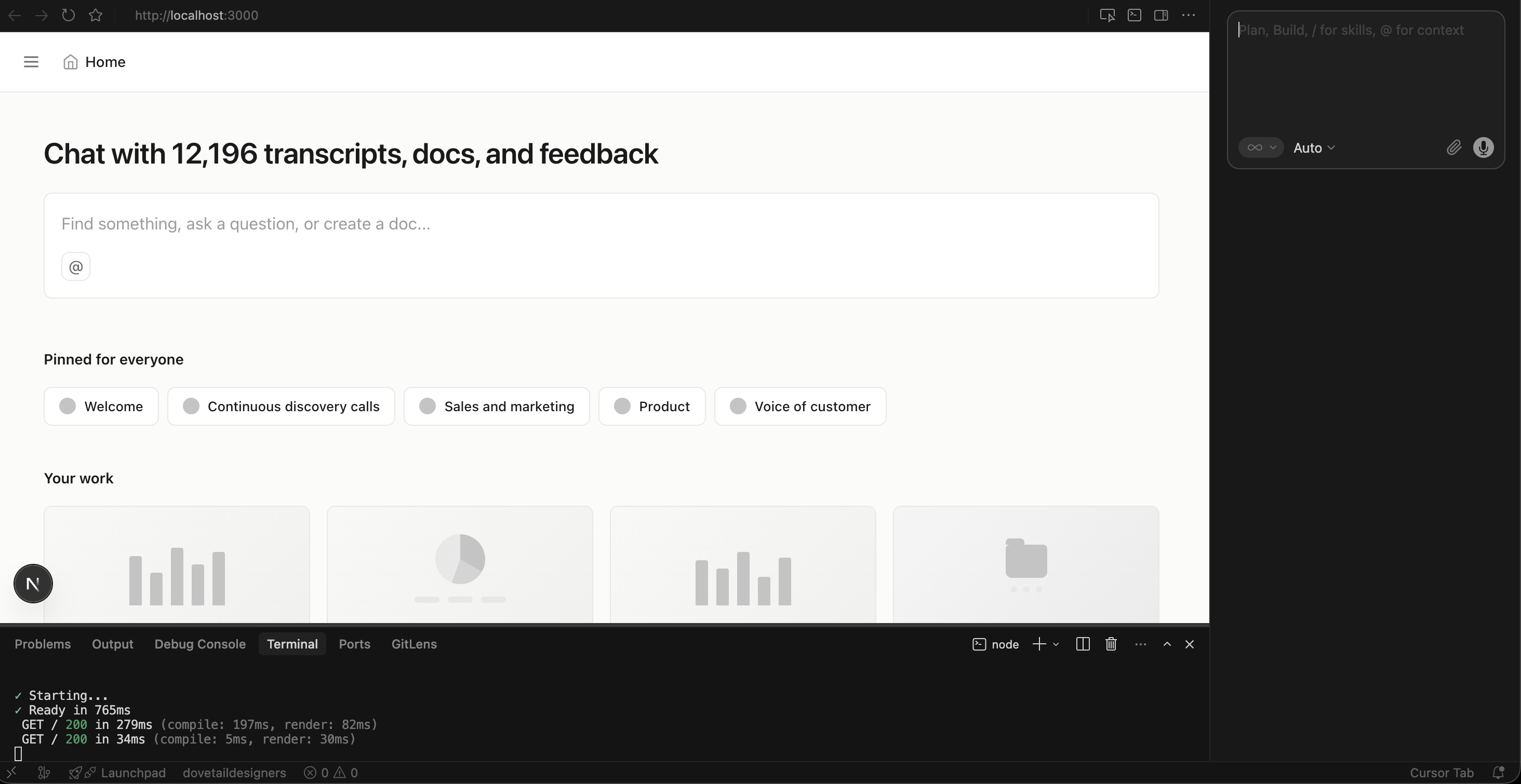 Lo-fidelity design repository I had created to prototype chat interactions